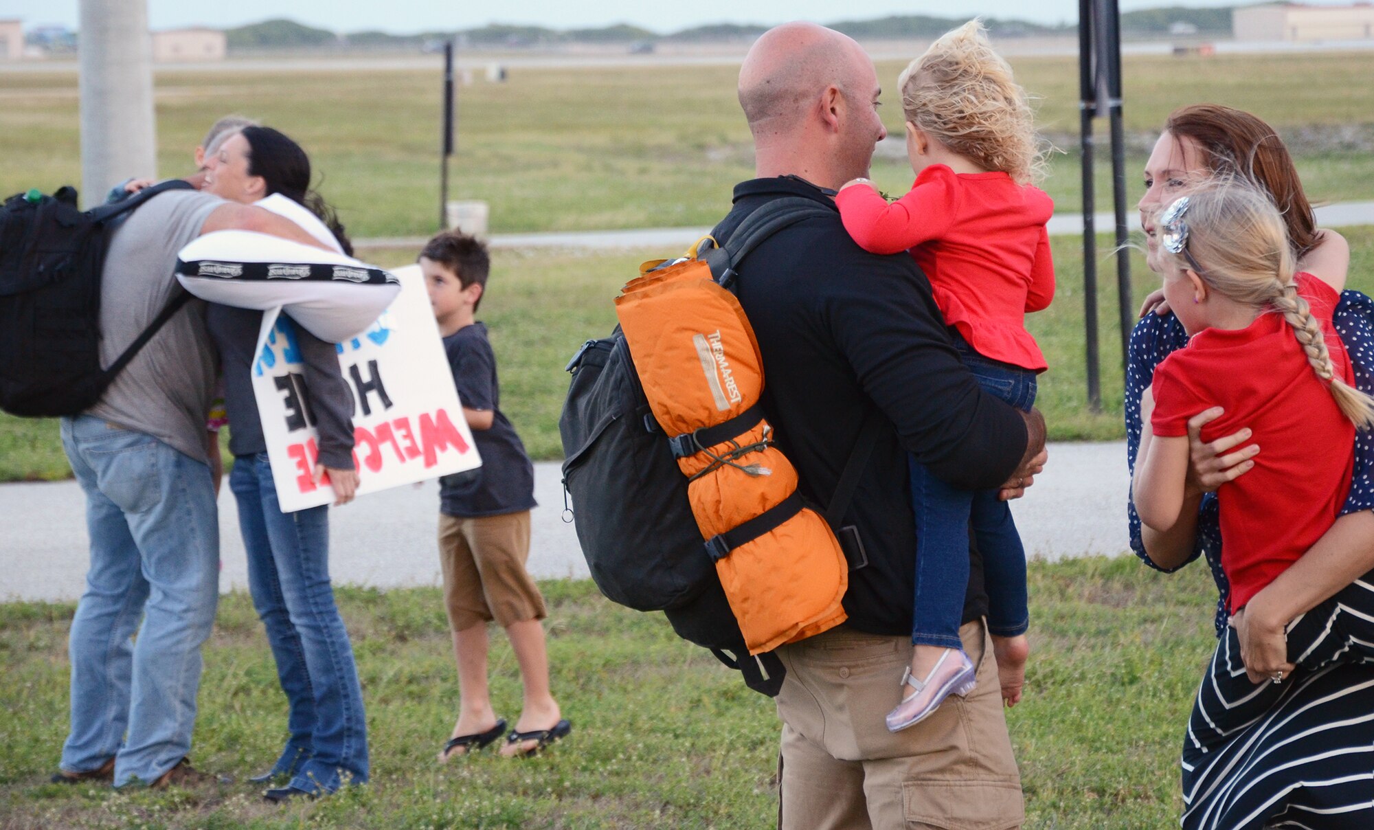 There was much rejoicing Nov. 8, as a group of deployed 920th Rescue Wing reservists returned home to Patrick AFB. Approximately 20 wing PJs and various support staff deployed to the Horn of Africa in September to serve as part of Combined Joint Task Force - Horn of Africa. They were there to provide humanitarian aid and personnel recovery if needed. (U.S. Air Force photo/Master Sgt. Paul Flipse)