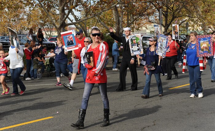 Blue Star Moms march during the Yuba/Sutter Veterans Day Parade in Marysville, Calif., Nov. 11, 2013. Marysville has hosted the annual parade since 2002. (U.S. Air Force photo by Staff Sgt. Robert M. Trujillo/Released)