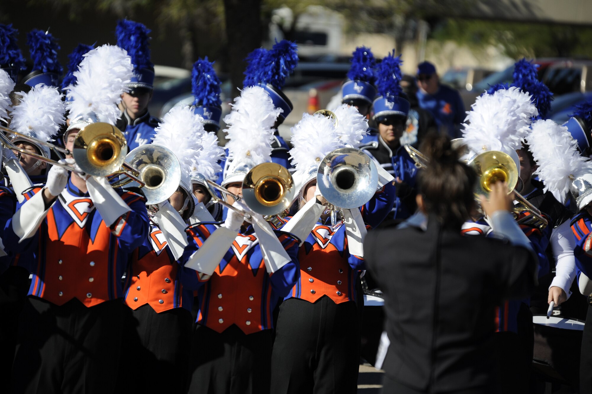 SAN ANGELO, Texas – The Central High School band performs during the Veteran’s Day Parade Nov. 9 in historic downtown San Angelo. The high school band members marched alongside military service members to honor military veterans on Veteran’s Day. (U.S. Air Force photo/ Staff Sgt. Austin Knox)