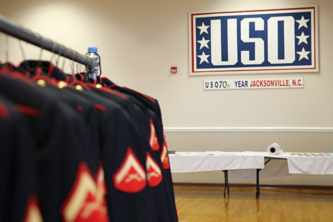 More than $15,000 worth of uniform items were given to Marines through to Operation: Dress Blues at the Jacksonville USO, Nov. 5 and 6.