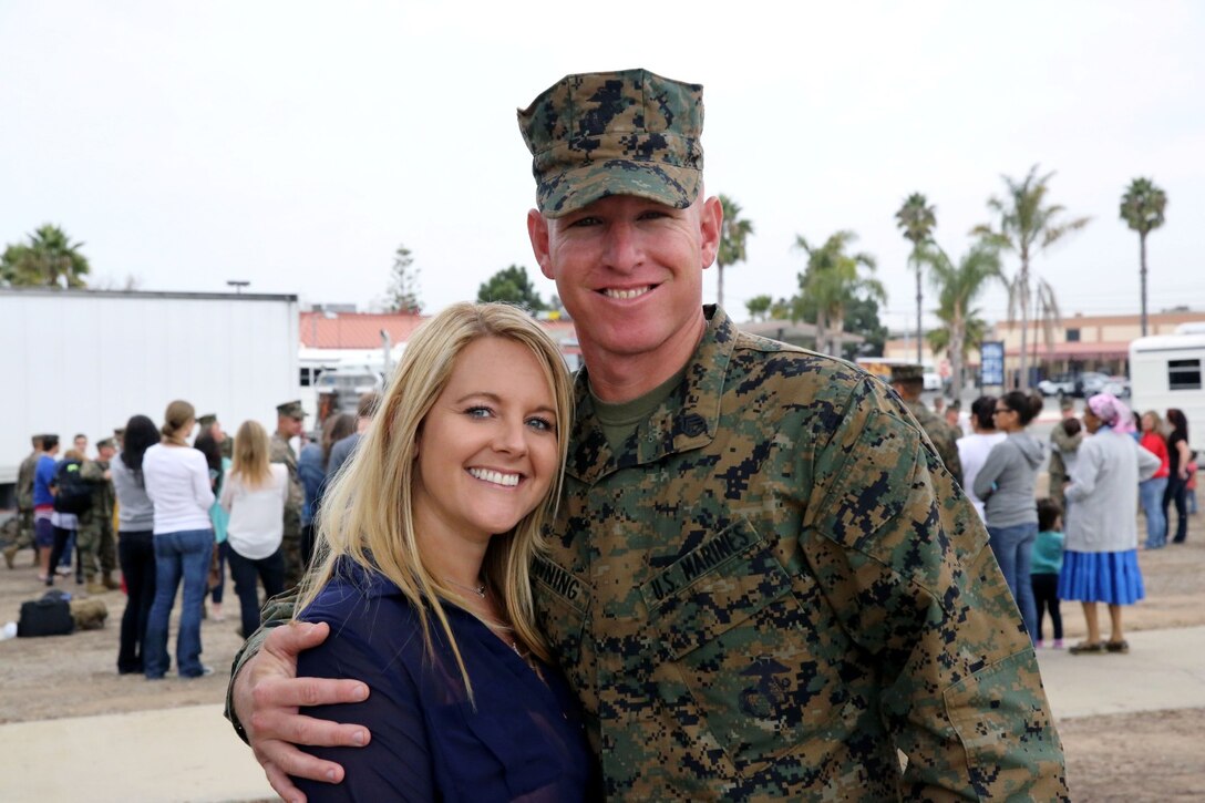 Marines with Assault Amphibian Battalion say their goodbyes