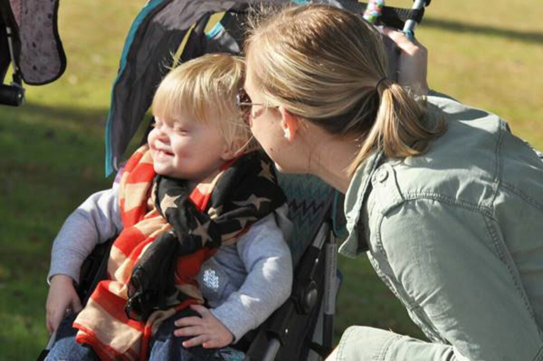 Kayla O’Keefe and her daughter, Hailey, were just a few of the attendees who enjoyed the 18th annual Jacksonville Veterans Day Parade, Nov. 9. 