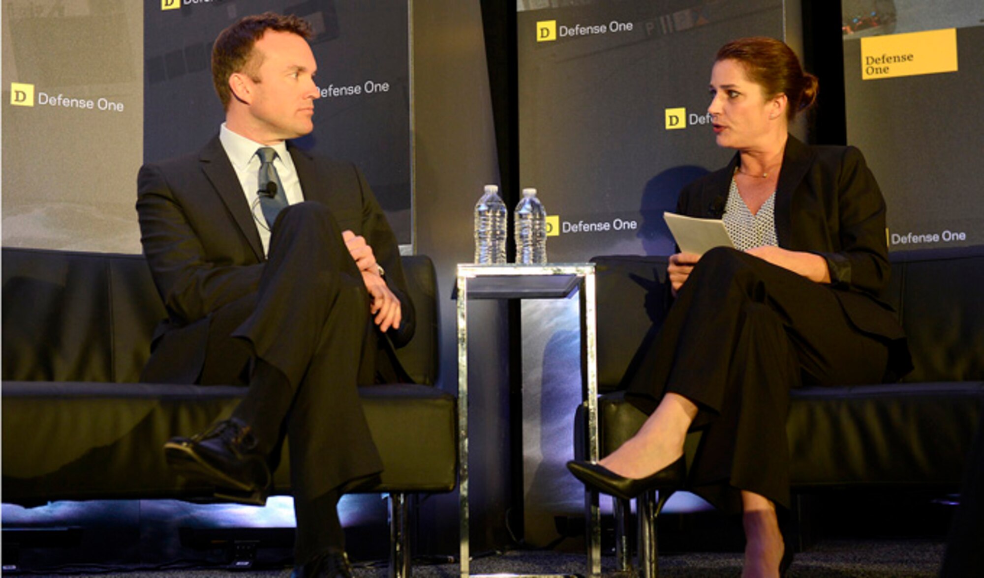 Acting Secretary of the Air Force Eric Fanning responds to Stephanie Gaskell, associate editor and senior reporter for Defense One, during the Inaugural Defense One Summit Nov. 14, 2013, in Washington, D.C. The summit brought more than 400 members of the national security community and media together to discuss the future of the defense landscape.