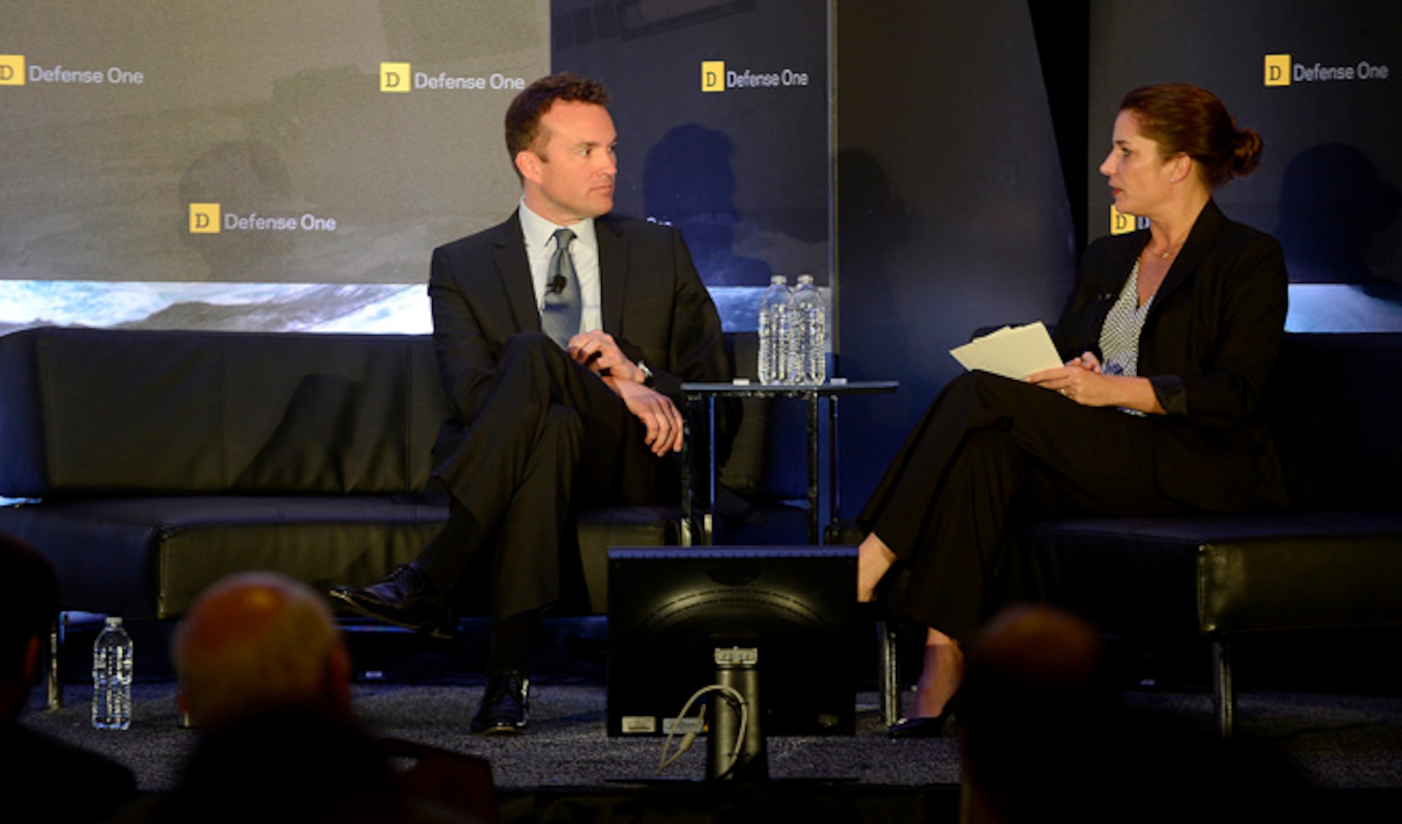 Acting Secretary of the Air Force Eric Fanning responds to Stephanie Gaskell, associate editor and senior reporter for Defense One, during the Inaugural Defense One Summit Nov. 14, 2013, in Washington, D.C. The summit brought more than 400 members of the national security community and media together to discuss the future of the defense landscape.