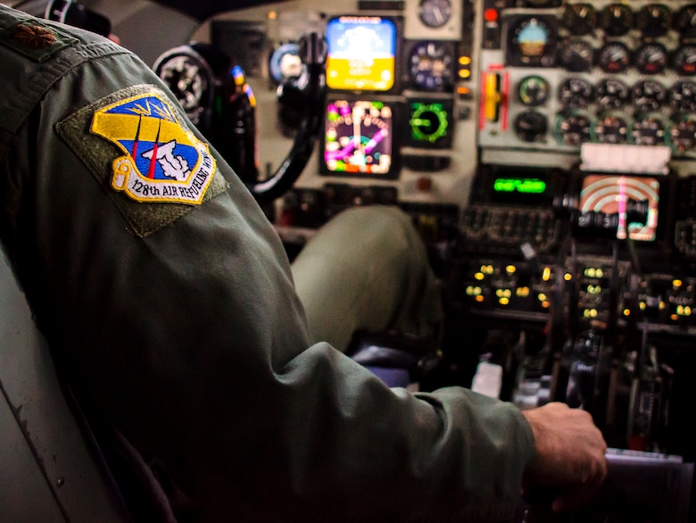 Members of the 128th Air Refueling Wing, Milwaukee, Wisc. prepare a KC-135 Stratotanker for take-off during a training exercise Nov. 3, 2013.  (U.S. Air Force photo by Tech. Sgt. Thomas J. Sobczyk/Released)