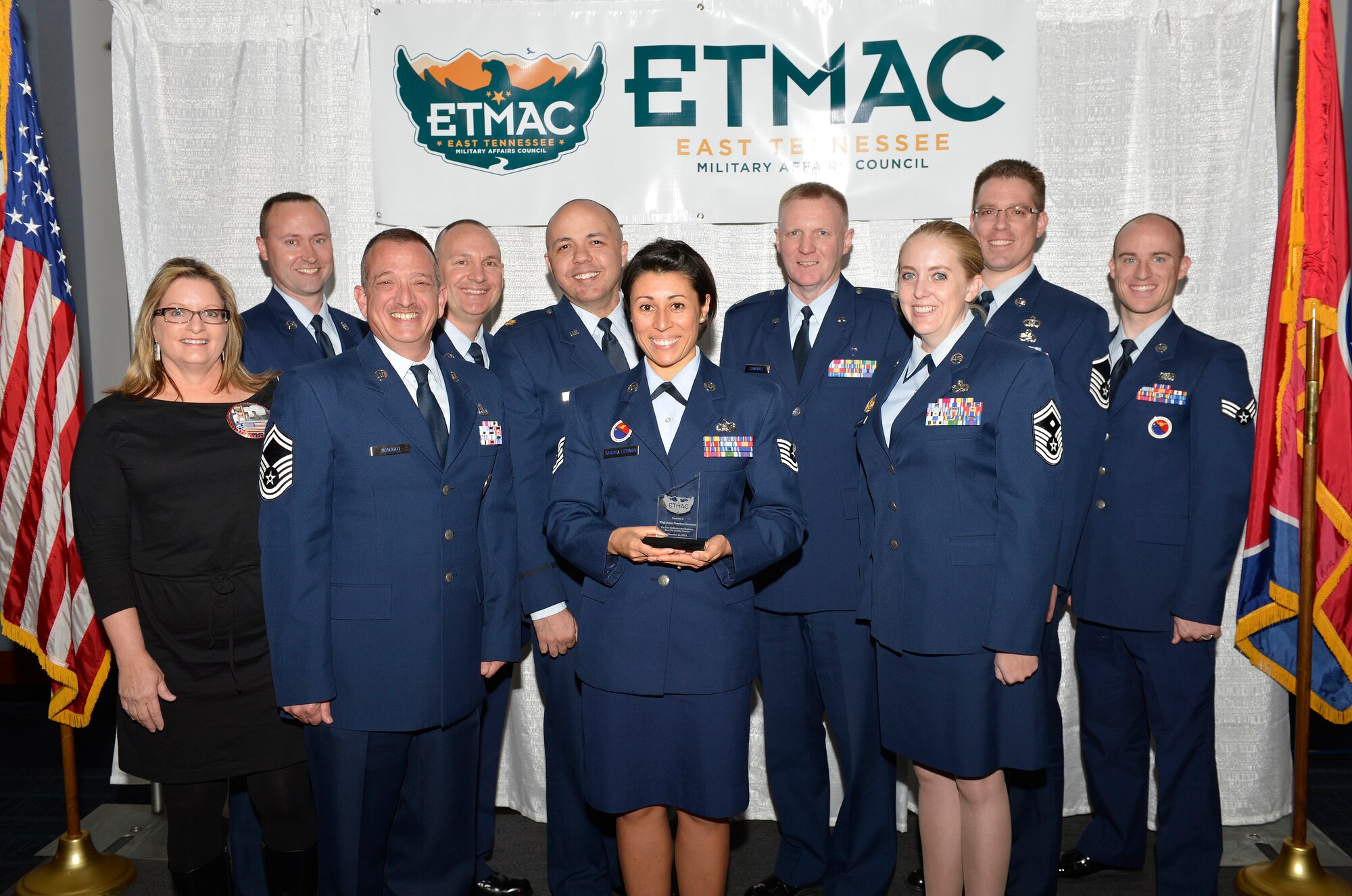 KNOXVILLE, Tenn. - The 31st Annual Veterans Day Luncheon recognizes I.G. Brown Training and Education Center honorees by the East Tennessee Military Affairs Council here Nov. 11, 2013. An April 2014 report by ETMAC outlines the near $1 billion in military economic impact and the positive service member support in East Tennessee. (U.S. Air National Guard photo by Master Sgt. Kurt Skoglund/Released)