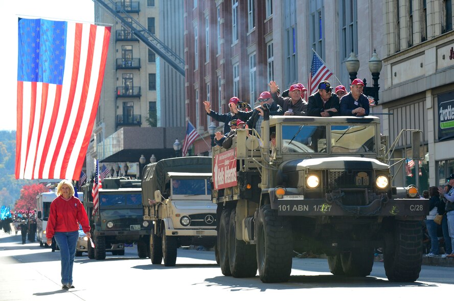 KNOXVILLE, Tenn. - The 88th annual Knoxville Veterans Day parade features over 100 local organizations as they pass by thousands of spectators, down Gay Street here, Nov. 11, 2013. (U.S. Air National Guard photo by Master Sgt. Kurt Skoglund/Released)