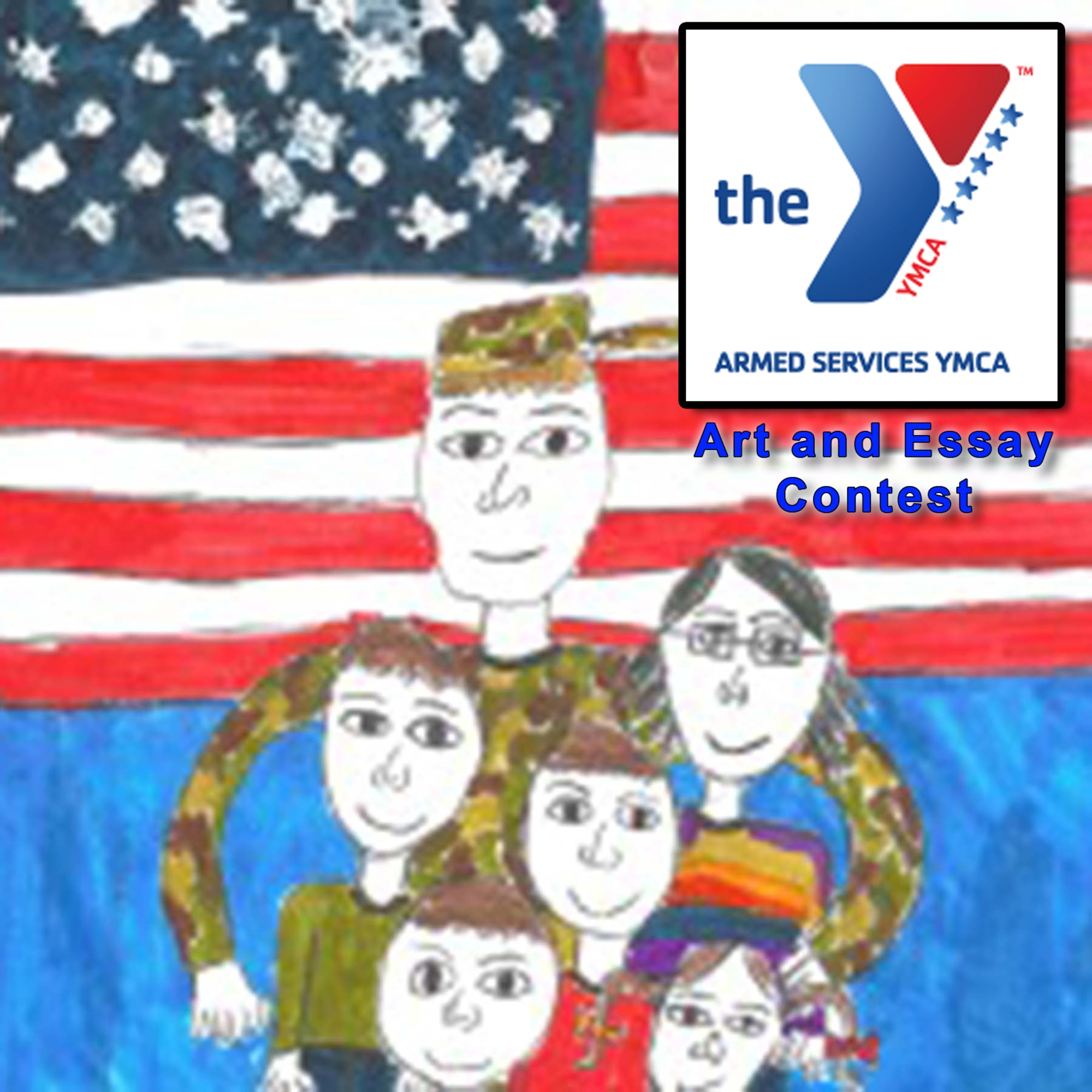 YOUNGSTOWN AIR RESERVE STATION, Ohio - 910th Services is helping to spread the word about the Armed ServicesYMCA annual art and essay contest. This photo collage illustration depicts an entry from the 2013 contest and the ASYMCA logo. U.S. Air Force photo collage illustration assembled by Master Sgt. Bob Barko Jr. 