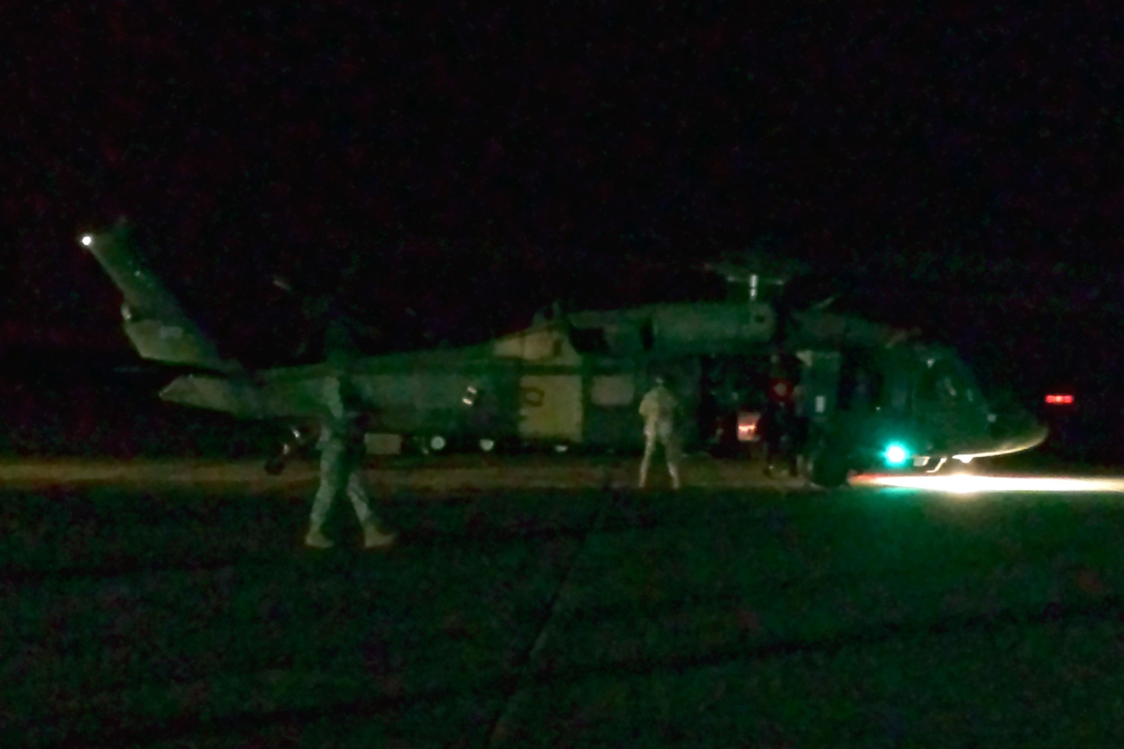 The South Carolina Army National Guard's 2-151st Aviation and S. C. Helicopter Aquatic Team (SCHART) teamed up to rescue a hunter in Walhalla, S.C. Nov. 5, 2013. The hunter suffered a gunshot wound and needed to be airlifted out of the area.