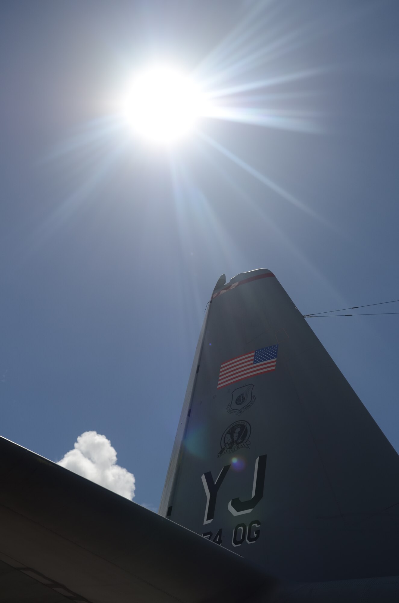 A C-130 Hercules bound for Tacloban, Philippines, is parked on the flightline Nov. 14, 2013, on Andersen Air Force Base, Guam, before departing to support Operation Damayan. Operation Damayan is a U.S. humanitarian aid and disaster relief effort to support the Philippines in the wake of the devastating effects of Typhoon Haiyan.
 (U.S. Air Force photo by Senior Airman Marianique Santos/Released)