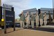 WESTHAMPTON BEACH, NY - Members of the 106th Rescue Wing stand at attention as the new front gate is opened during a ribbon cutting event on November 13, 2013.