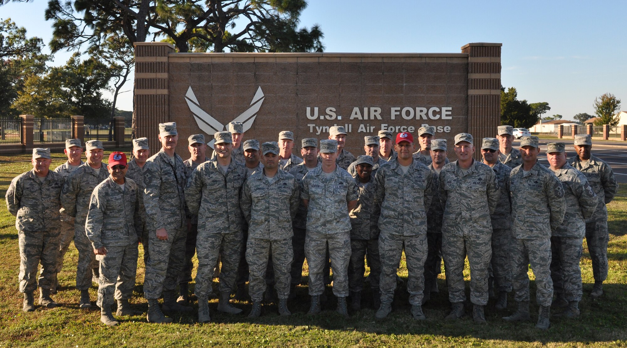 Five Senior Master Sergeants from Tyndall were selected for promotion to Chief Master Sergeant Nov. 14. They join the ranks of close to 40 Team Tyndall Chiefs. (U.S. Air Force photo by Airman 1st Class Alex Echols)