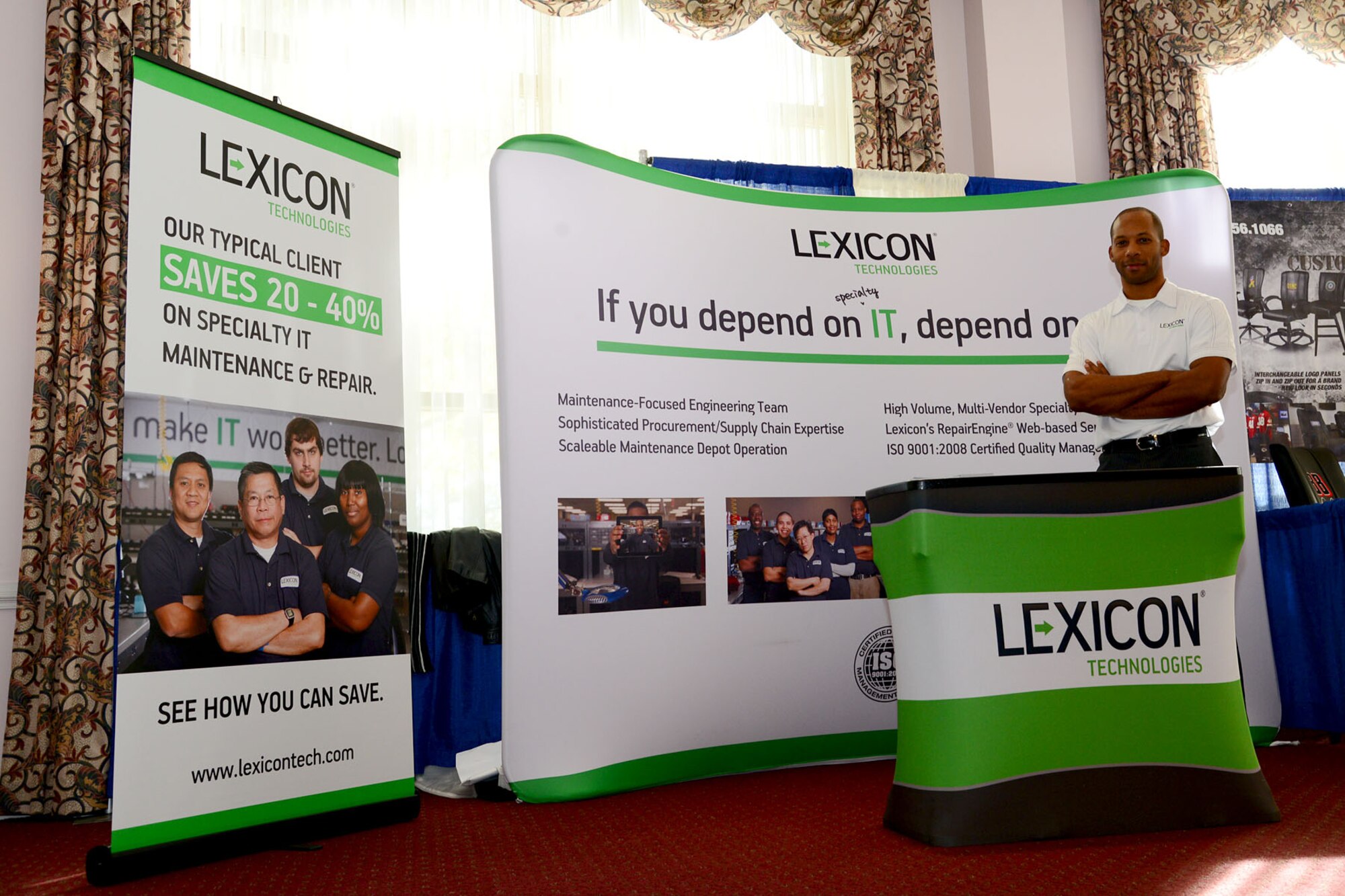 Lexicon Technologies was among approximately 20 businesses that participated in a technology exposition at Fort Eustis, Va., Nov. 14, 2013. The expo, now in its 10th year, was an information event for businesses to promote new technologies to the military and government community, as well as for universities to promote distance learning for transitioning military personnel. (U.S. Air Force photo by Staff Sgt. Ashley Hawkins/Released) (No federal endorsement of vendors implied)