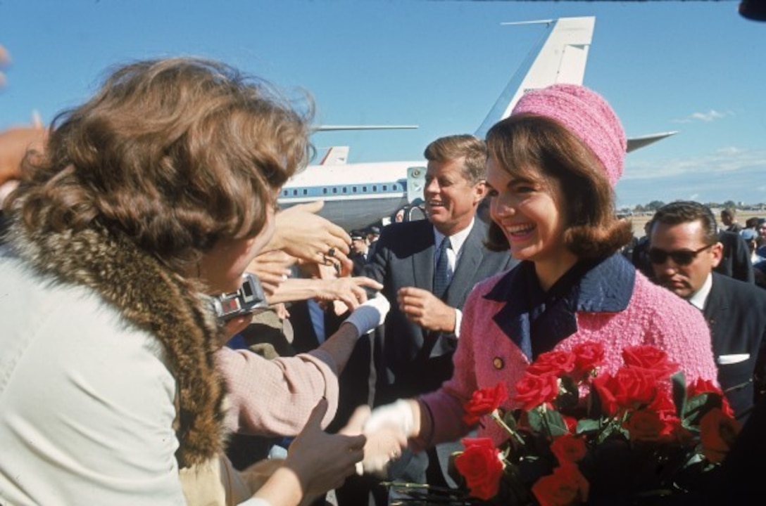 President and Mrs. Kennedy received a rousing welcome at Love Field in Dallas, Nov. 22, 1963.
