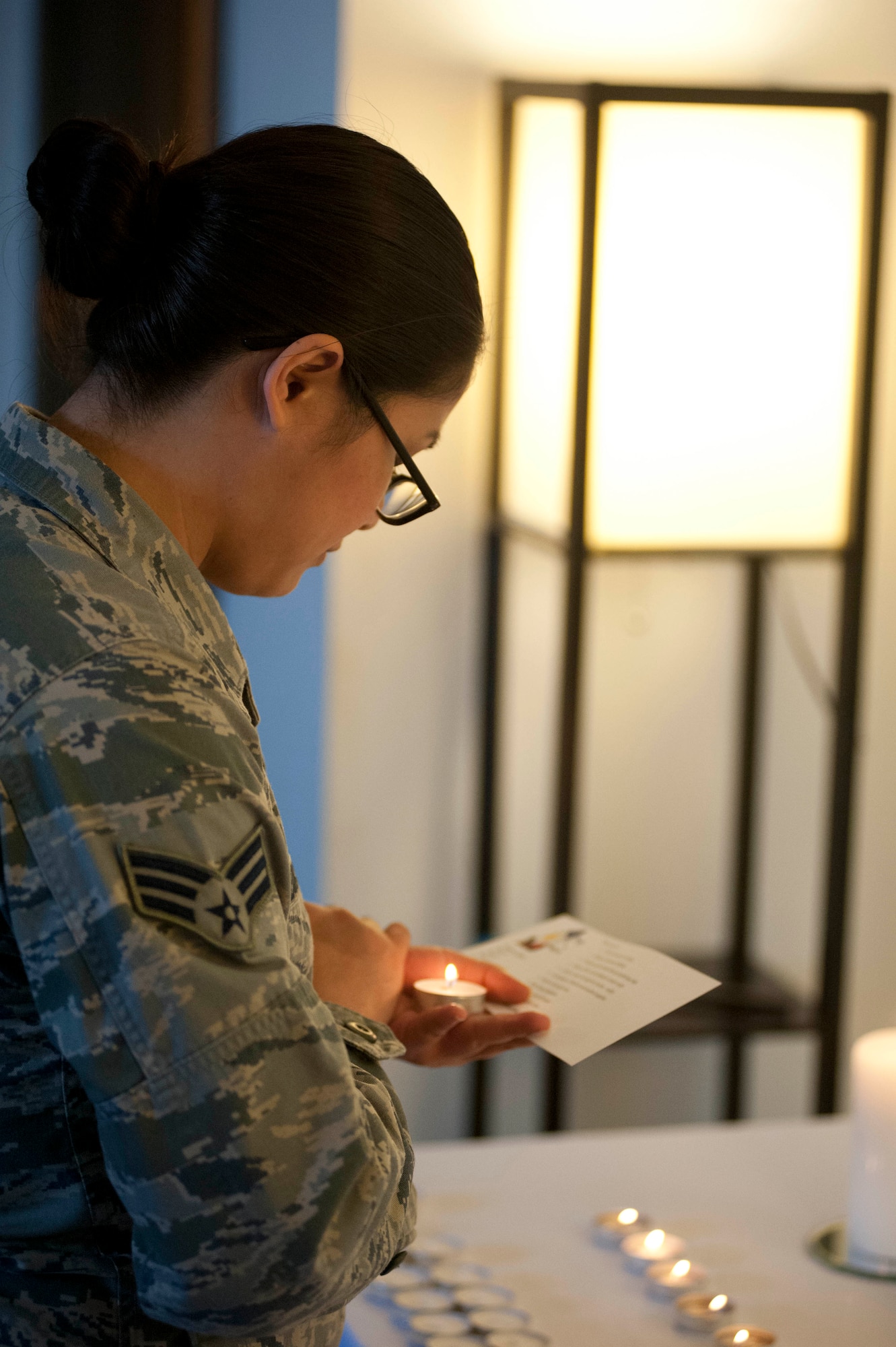 A vigil for the victims of Typhoon Haiyan was held on Sheppard Nov. 14. The purpose of the vigil was to bring awareness to the plight of those adversely affected by the tropical storm. (U.S. Air Force photos by Airman 1st Class Jelani Gibson)  