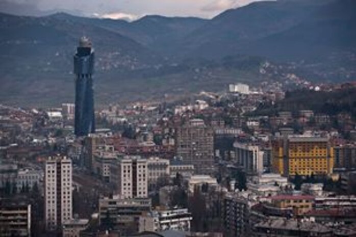 The city of Sarajevo, Bosnia-Herzegovina, as it exists in 2013. Although it has been nearly two decades since the end of the Bosnian conflict, NATO and European Forces operations still continue to advise Bosnia-Herzegovina authorities on defense reform, partnership for peace activities and oversee military implementation of the Dayton Agreement. The Dayton agreement is the general framework for peace agreement in Bosnia-Herzegovina. (U.S. Air Force photo by Staff Sgt. Christopher Hubenthal)