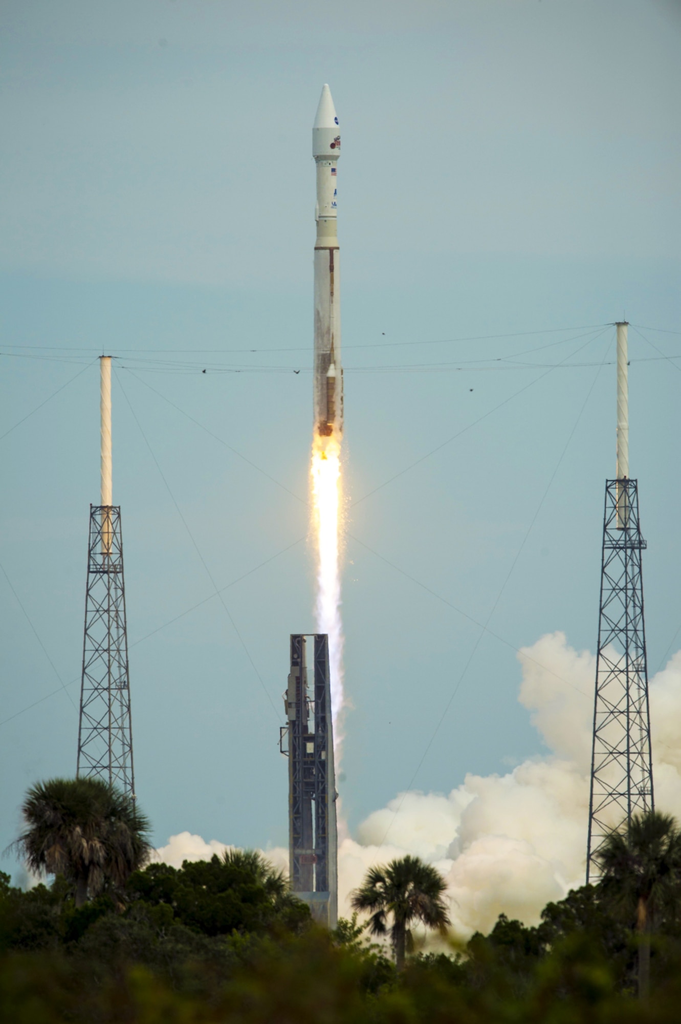NASA's Mars Atmosphere and Volatile Evolution (MAVEN) spacecraft launches aboard a United Launch Alliance Atlas V rocket from the Cape Canaveral Air Force Station (CCAFS) Space Launch Complex 41, Cape Canaveral, Florida, at 1:28 p.m. Monday, Nov. 18. MAVEN is the first spacecraft devoted to exploring and understanding the Martian upper atmosphere. The trip to Mars takes 10 months, and MAVEN will go into orbit around Mars in September 2014. The 920th Rescue Wing provides range-clearance and safety support of all launches from CCAFS. (NASA photo/Bill Ingalls)