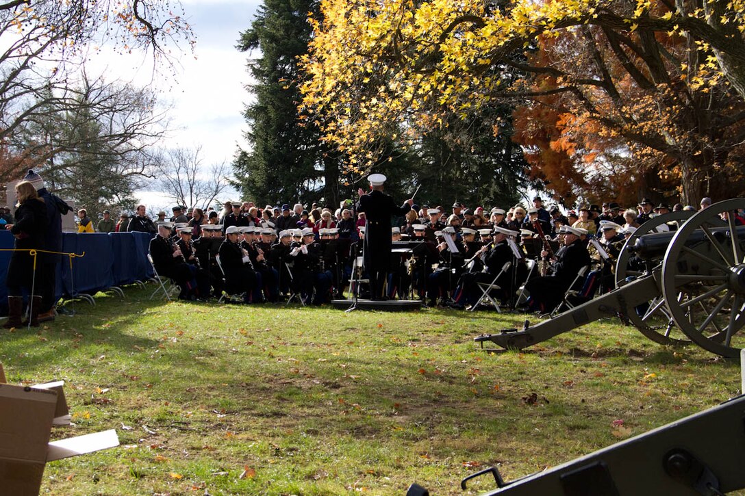 The U.S. Marine Band performed at Dedication Day- The 150th Anniversary of the Gettysburg Address by President Abraham Lincoln at Soldiers' National Cemetery in Gettysburg, Pa., Nov. 19. 2013.  (U.S. Marine Corps photo by Gunnery Sgt. Amanda Simmons/Released)