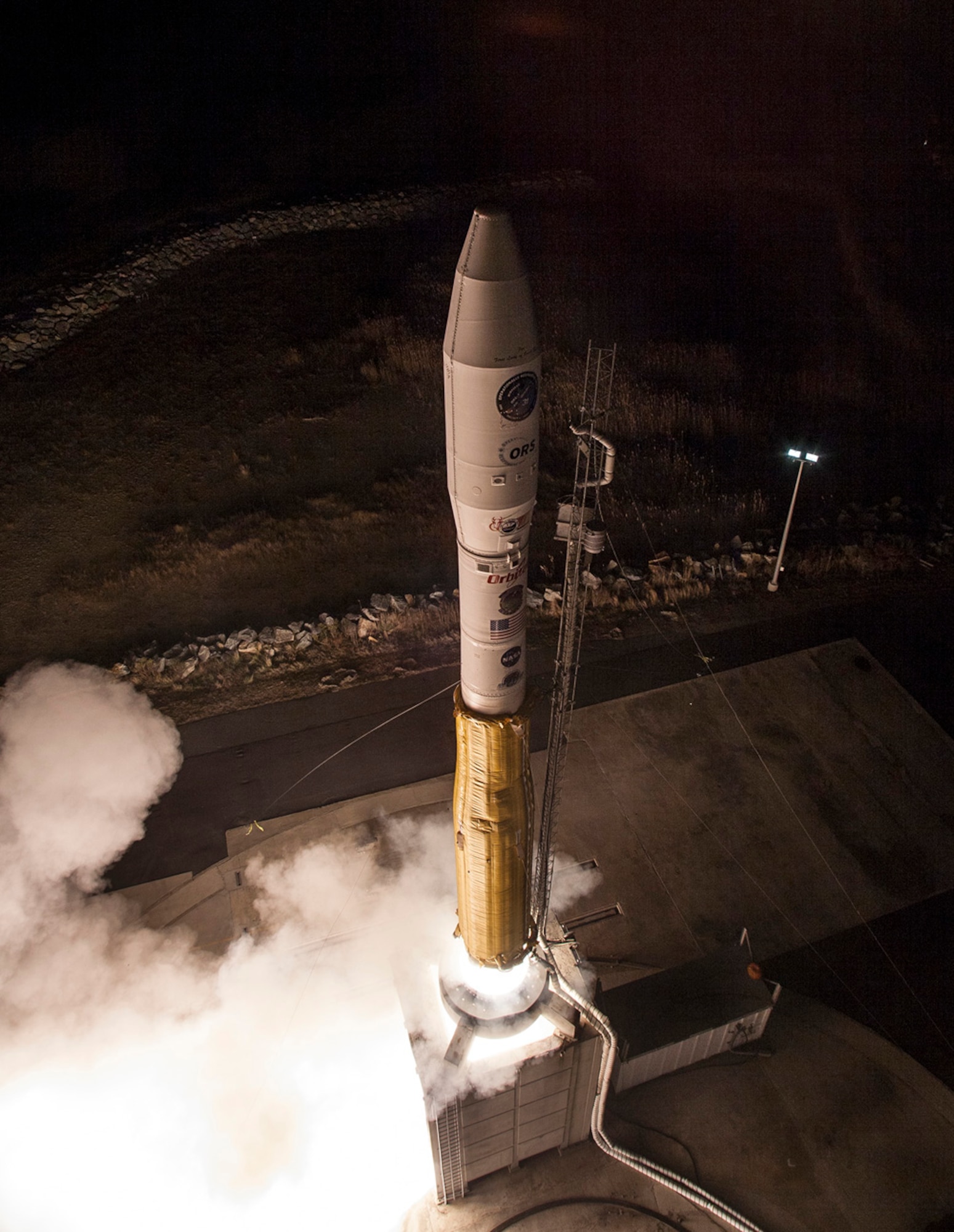 STPSat-3 launches aboard a Minotaur I from NASA's Wallops Flight Facility, Va., Nov. 19.  