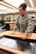 Master Sgt. Loy Brown, superintendent, officer promotion eligibility, stows a terminal when not in use in the promotion board room at Air Reserve Personnel Center, Buckley Air Force Base. The secretariat facilitates officer promotion boards for the U.S. Air Force. (U.S. Air Force photo/Master Sgt. Christian Michael)