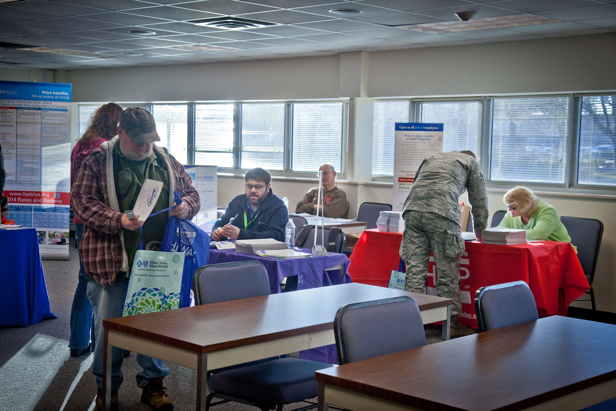 The annual Health Fair is held at the 934th Airlift Wing to give employees an opportunity to speak with represntatives from various healthcare organizations and obtain current information about plans to assist them in making the best possible choices during this year's open season.  (U.S. Air Force photo/Shannon McKay)