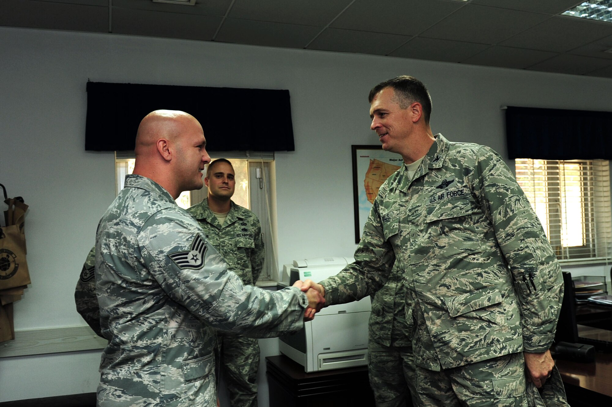 Staff Sgt John Thormann, 728th  Air Mobility Squadron Tunner 60k loader trainer is awarded  this week's "Pick of the 'Lik" Nov. 20, 2013, at Incirlik Air Base, Turkey .The 39th Air Base Wing leadership recognizes Airmen who are handpicked by their units for demonstrating outstanding leadership and job performance abilities. (U.S. Air Force photo by Airman 1st Class Nicole Sikorski/Released) 