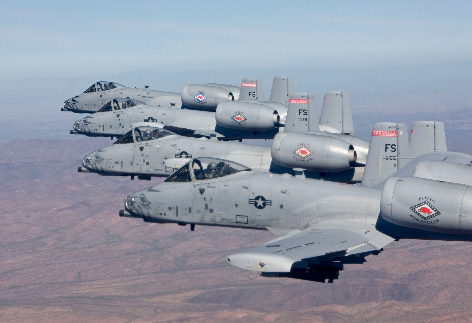 A-10C Thunderbolt II “Warthogs” with the 188th Fighter Wing, Arkansas Air National Guard conduct close-air support training near Davis-Monthan Air Force Base, Ariz. (Photo by Jim Haseltine)
