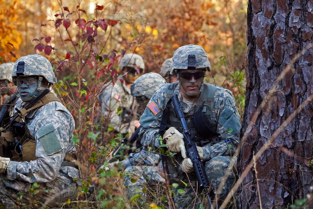 After insertion, soldiers prepare to patrol and infiltrate into an