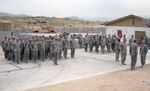 A ceremony to mark the arrival of the Kansas Agribusiness Development Team takes place in the Mehtar Lam district of Afghanistan's Laghman province, May 3, 2009.