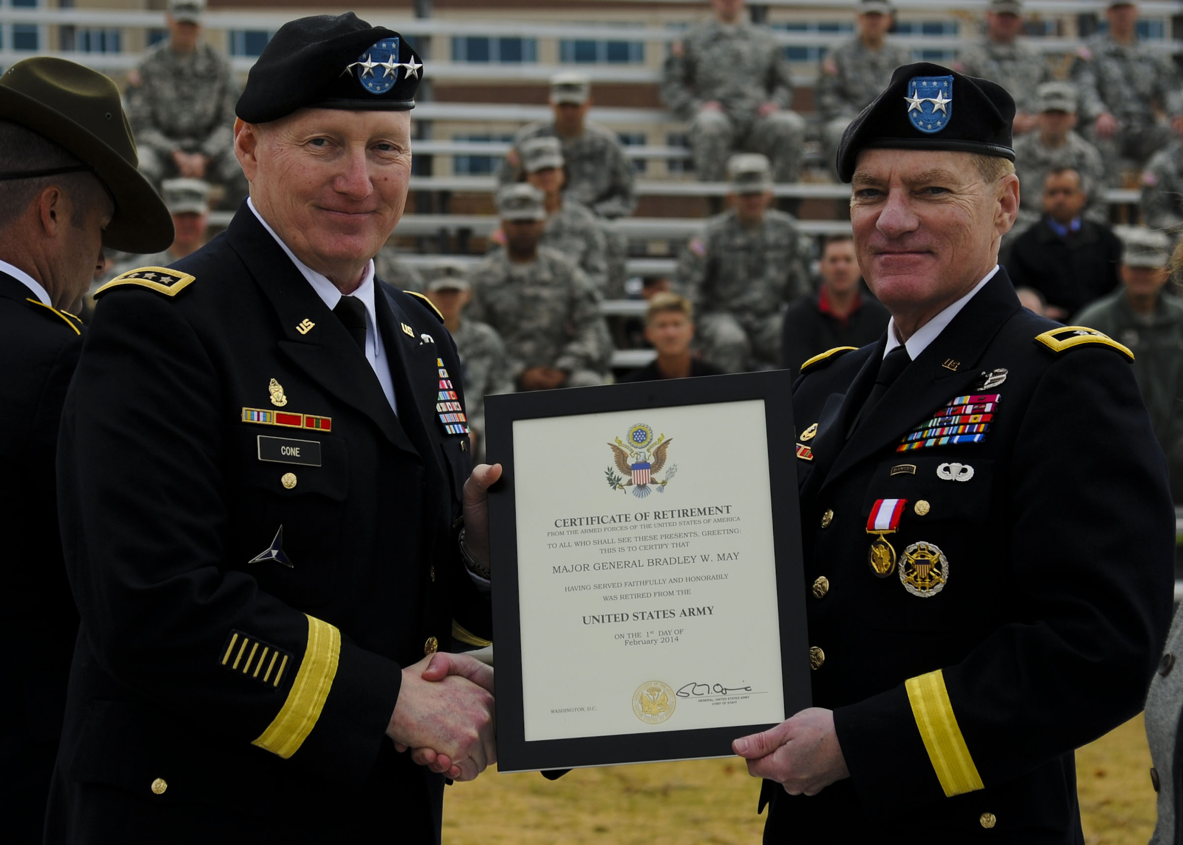 Maj Gen May CoR