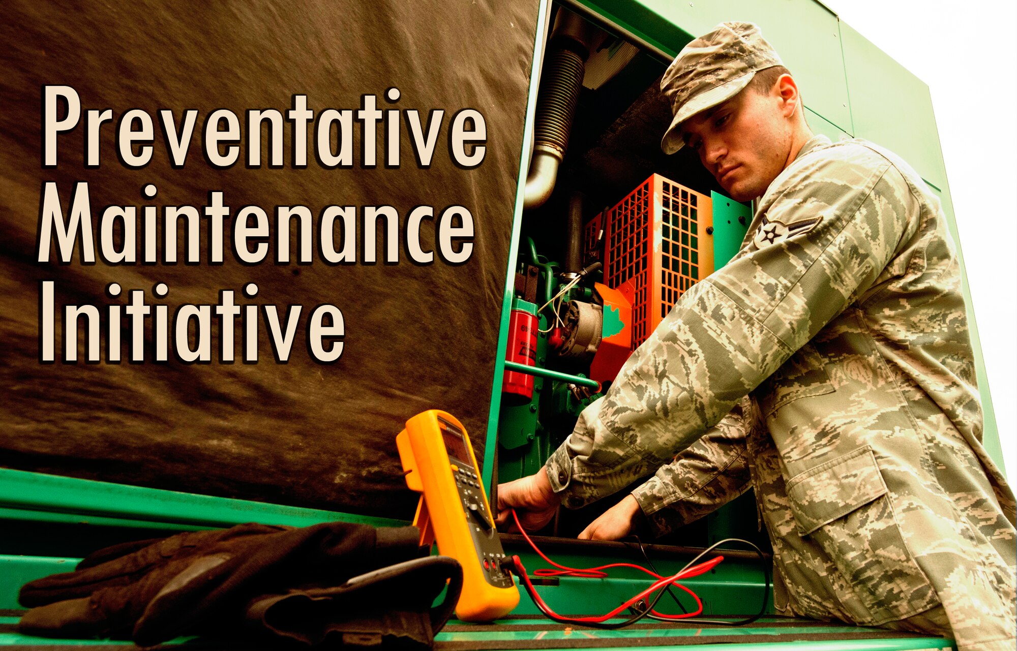 Effective Oct. 1, 2013, the 633rd Civil Engineer Squadron implemented a preventative maintenance initiative to replace corrective maintenance on Langley Air Force Base, Va.  The policy requires routine inspections on equipment and facilities to maintain a mission-capable status.  (U.S. Air Force graphic by Shaun Eagan/Released)  