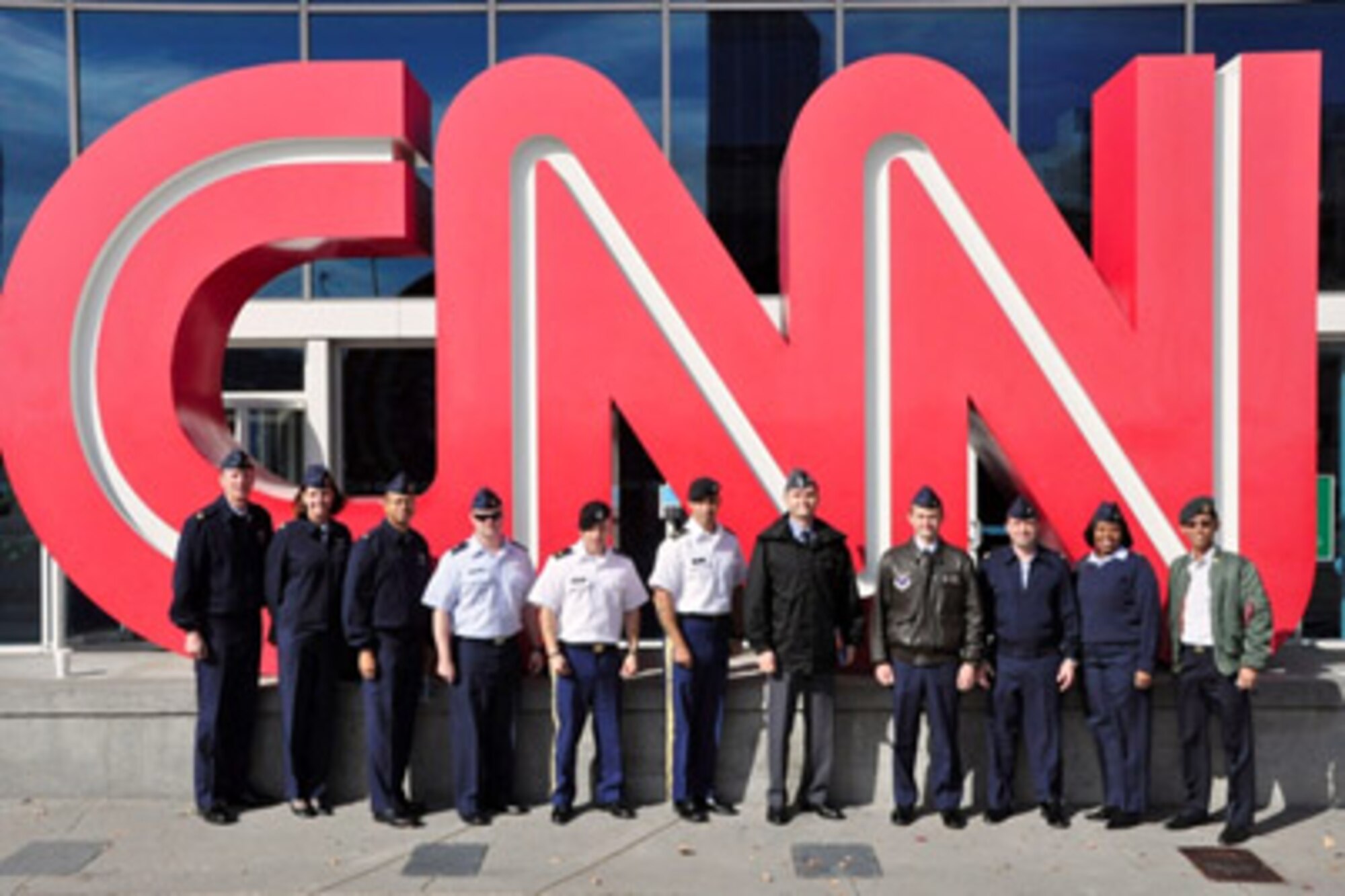 Eleven students from the Air Force Air Command and Staff College visited CNN Headquarters and the Defense Video and Imagery Distribution System in Atlanta, Ga., Nov. 20, as part of their elective course “The War for Public Opinion.”  The course, produced by the U.S. Air Force Public Affairs Center of Excellence at The Air University, provides future leaders with an understanding of the impact of modern global information environment and the need for members of the armed forces at every level to be prepared to communicate effectively with the public they serve.