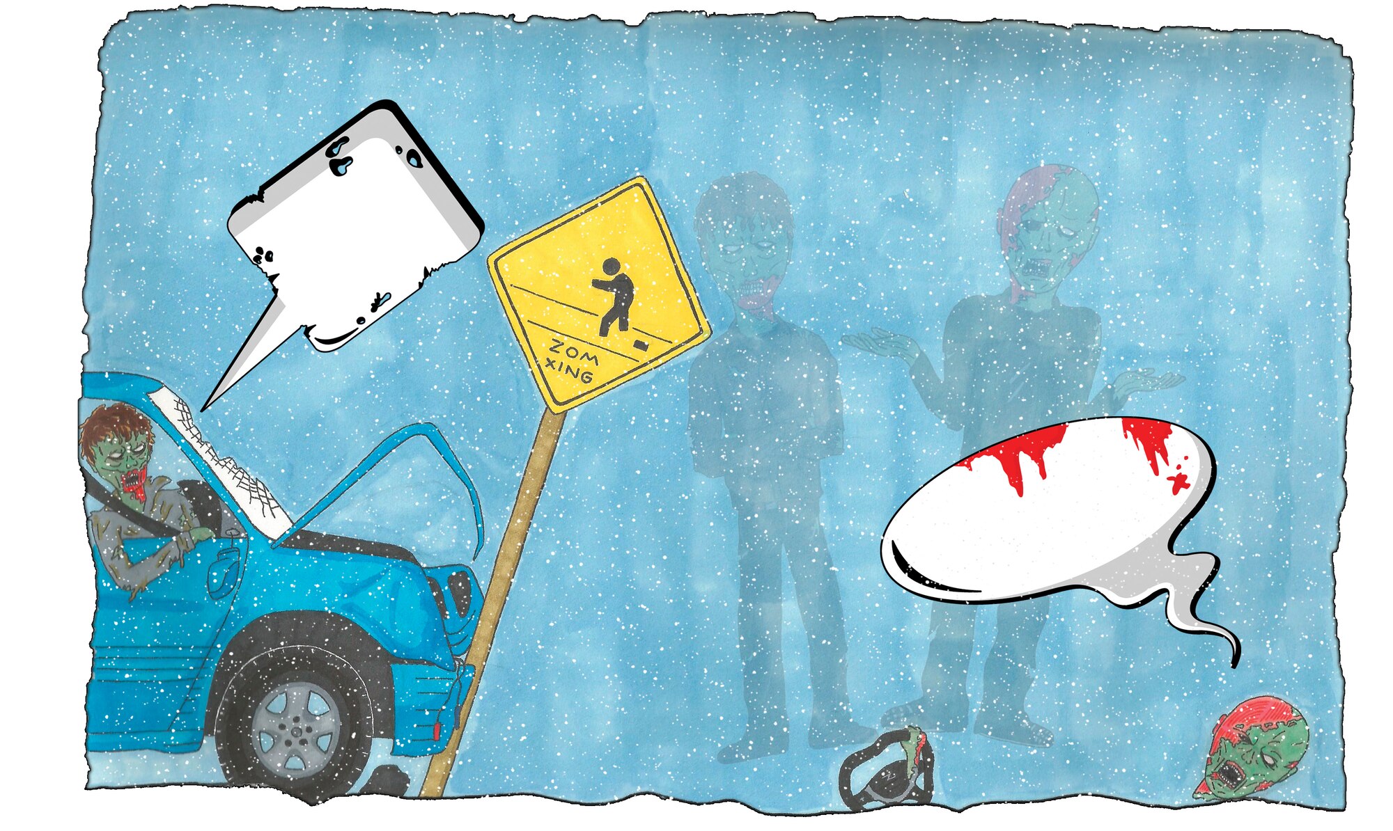 The 2013 Holiday/Winter Safety Campaign kick-off features a cartoon caption contest. (Cartoon courtesy of Lyndsee Geyer)
