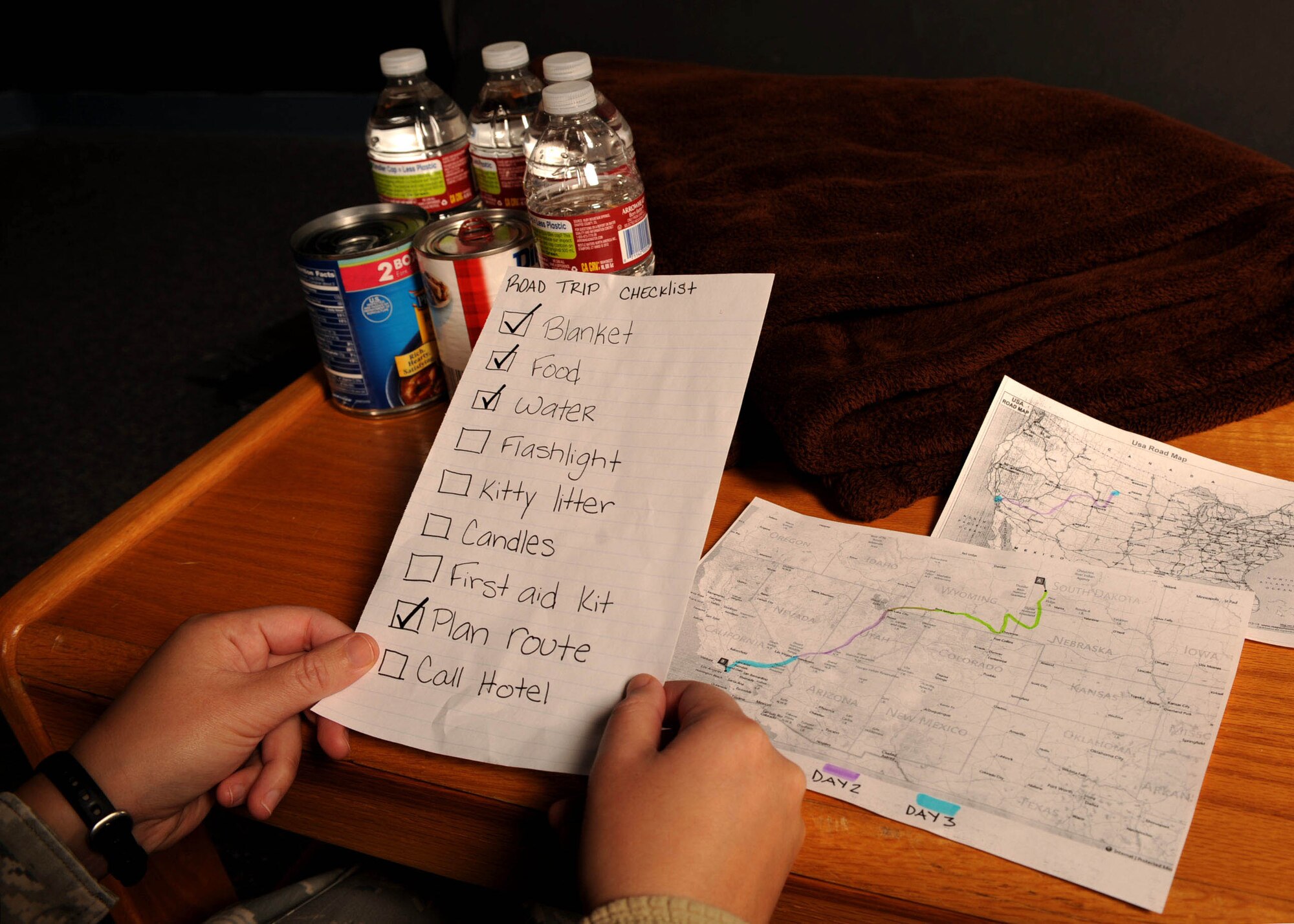 While holiday plans vary, the one thing that remains the same is the importance of including safety in all preparations and events. To do this, Airmen who plan on traveling during the holidays should pack and maintain an emergency kit in their vehicles. In addition, Airmen who plan on entertaining guests should maintain the cleanliness of their kitchen and remove any loose items near stove tops to prevent a house fire. (U.S. Air Force photo by Airman 1st Class Rebecca Imwalle / Released)