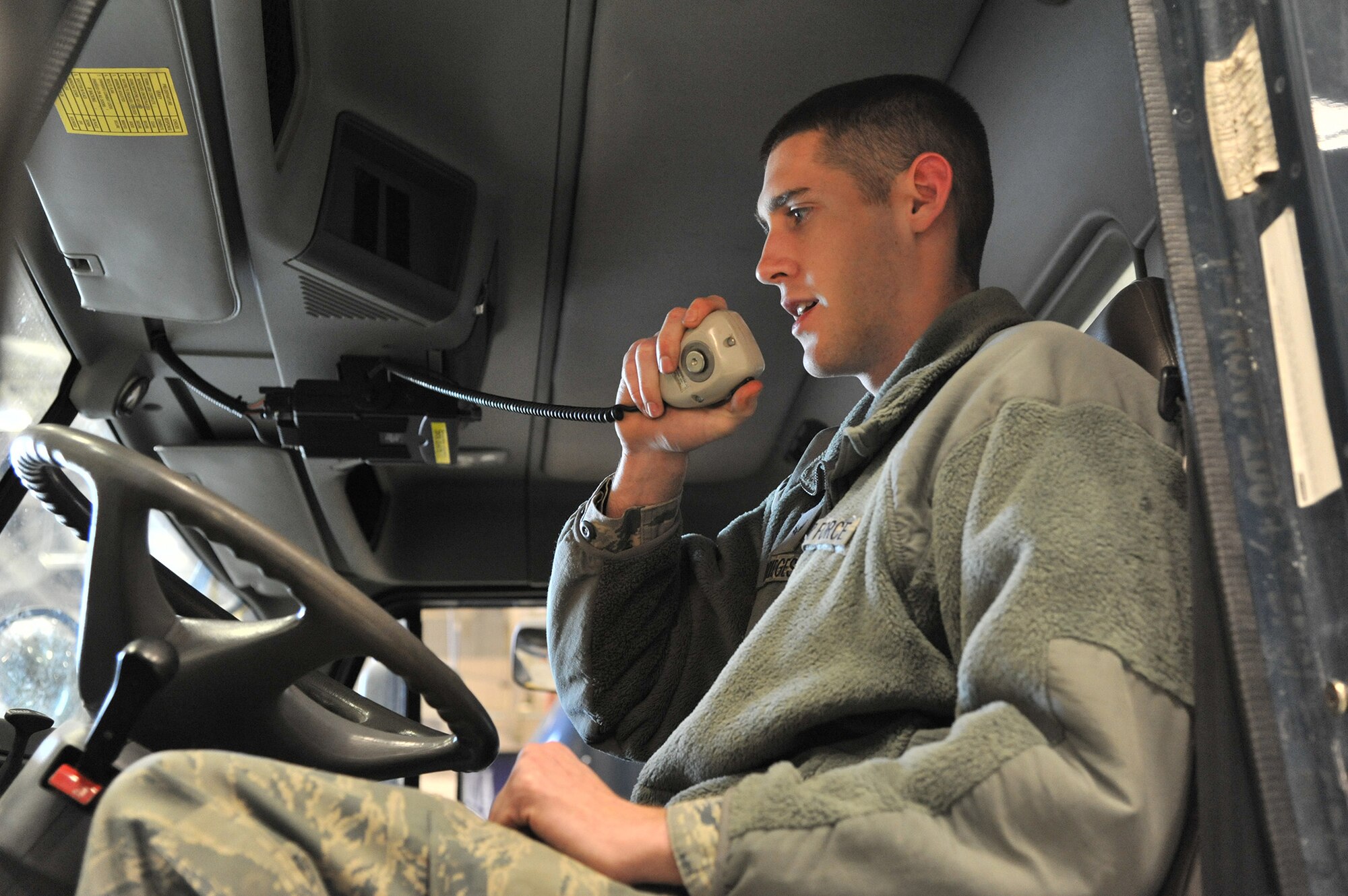 Airman 1st Class Cyler Pottorf, 341st Maintenance Operations Squadron member, checks coolant fluids on a payload transporter vehicle during an inspection Nov. 15.  During the Nuclear Operational Readiness Inspection, Malmstrom received “Excellent” ratings in three major graded areas and “Outstanding” ratings in three out of eight sub-areas.  (U.S. Air Force photo/John Turner)