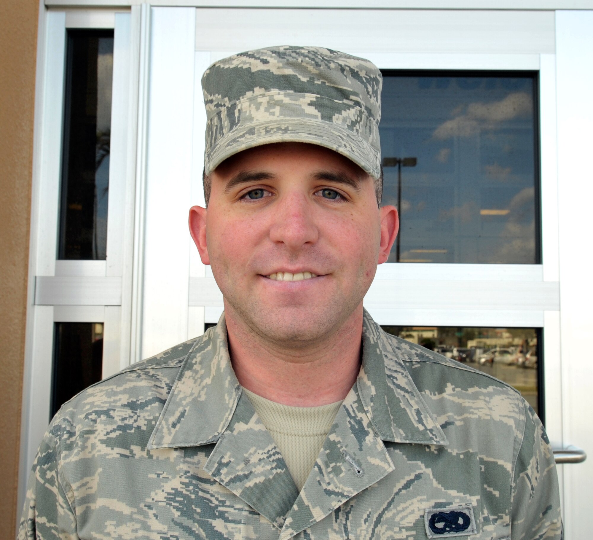 U.S. Air Force Airman 1st Class Christopher Burrow likes to spend time hanging out with family. (U.S. Air Force photo by Naoto Anazawa)