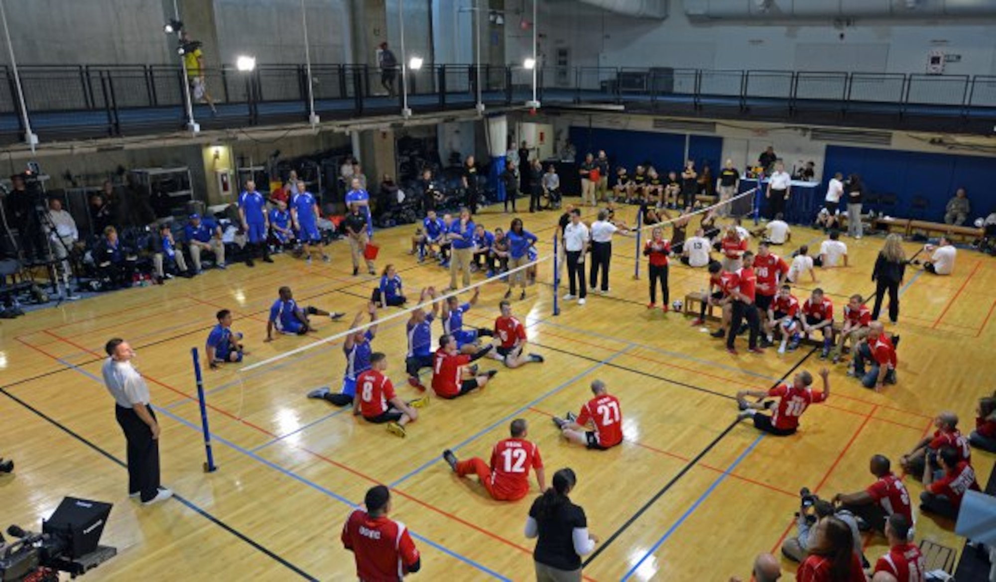 In conjunction with Warrior Care Month, wounded warriors from each service's warrior transition units as well as U.S. Special Operations Command gathered at the Pentagon Athletic Club for the 3rd Annual Joint Services Sitting Volleyball Tournament, Nov. 21, 2013.