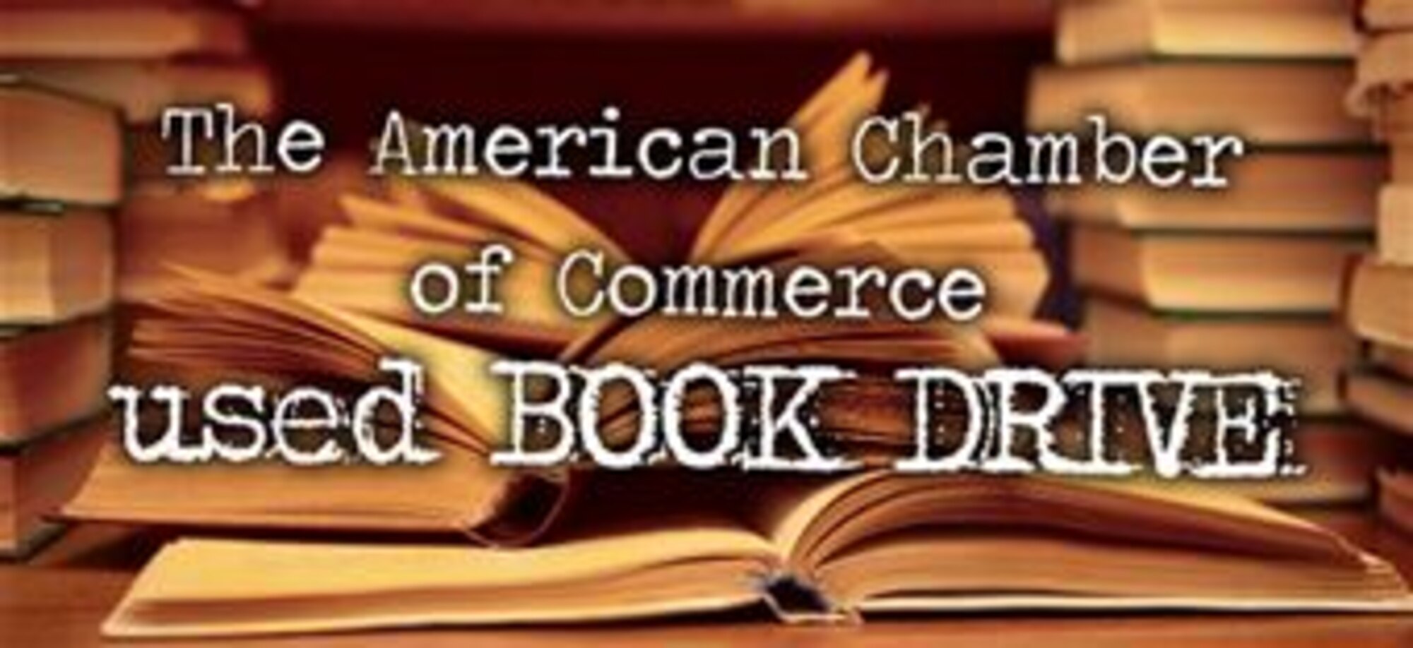 The American Chamber of Commerce hosted its second annual used book drive on Kadena Air Base, Japan, earlier this fall. The used book drive was established to provide English reading materials to the local Japanese community, schools and libraries, which allows the Japanese community to become more familiar with the language and provides opportunities for Status of Forces Agreement personnel to assist the local community. (U.S. Air Force graphic by Staff Sgt. Amber E. N. Jacobs)