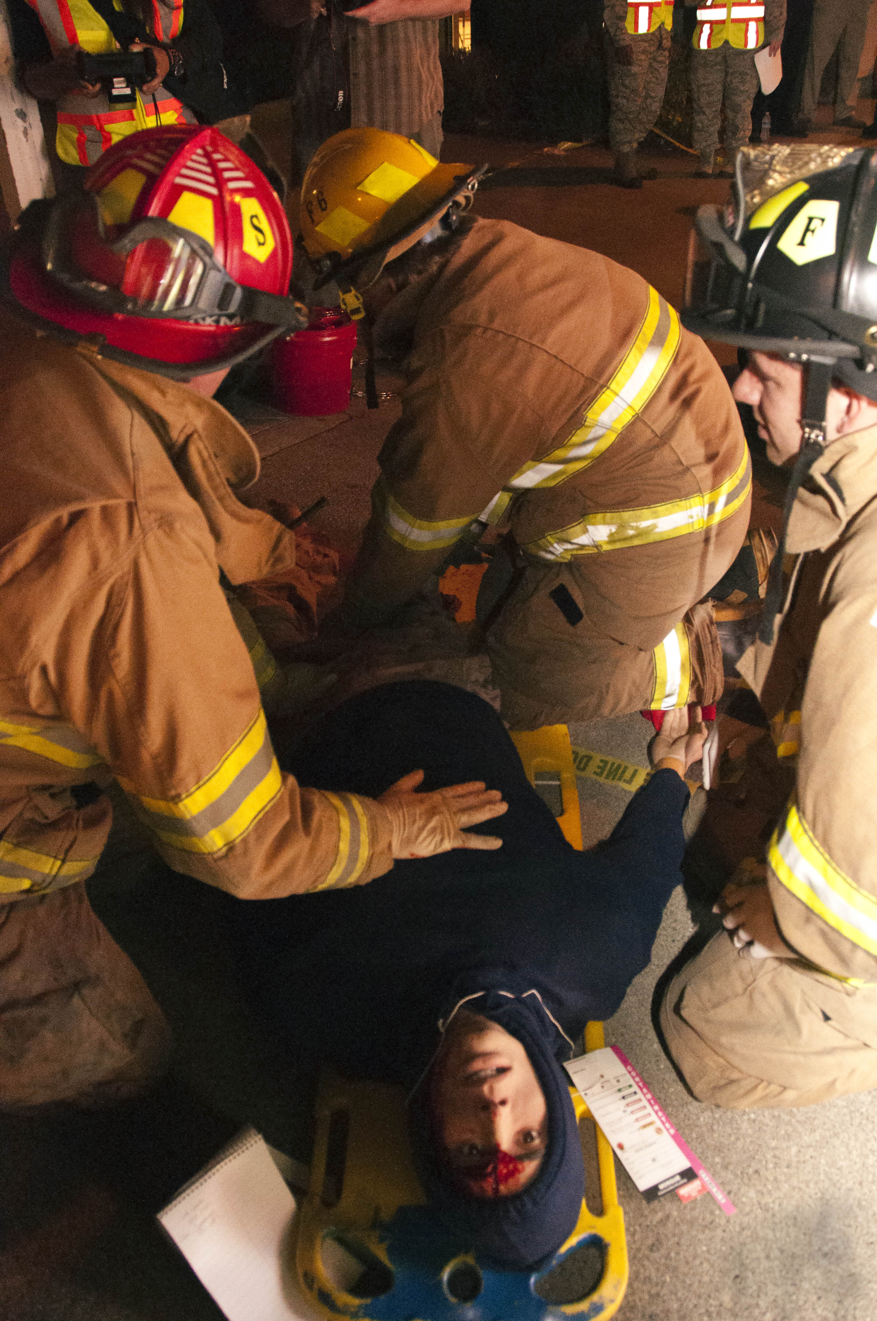 Fire fighters from different cities in Solano County collaborate to