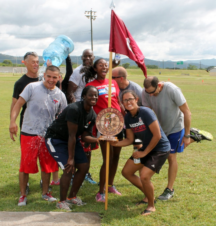 Members of Joint Task Force-Bravo participate in the first-ever "MEDEL Olympics" at Soto Cano Air Base, Honduras, Nov. 23, 2013.  Joint Task Force-Bravo's Medical Element (MEDEL) hosted the event, which consisted of several events that challenged participants and provided for friendly competition.  (Photo by U.S. Army Sgt. Courtney Kreft)