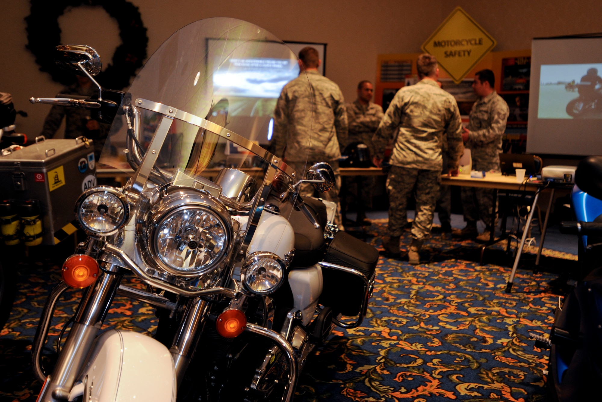 VANDENBERG AIR FORCE BASE, Calif. – Airmen visit a special interest booth during the Wingman Day expo here Nov. 19, 2013. The expo consisted of 3 different areas: profession, special interest, and helping agencies. (U.S. Air Force photo/ Airman 1st Class Yvonne Morales) 