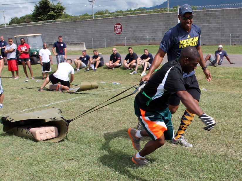 Members of Joint Task Force-Bravo participate in the first-ever "MEDEL Olympics" at Soto Cano Air Base, Honduras, Nov. 23, 2013.  Joint Task Force-Bravo's Medical Element (MEDEL) hosted the event, which consisted of several events that challenged participants and provided for friendly competition.  (Photo by U.S. Army Sgt. Courtney Kreft)