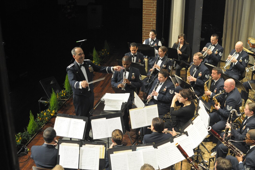 The USAFE Concert Band performs for the community of Butzbach, Germany.  This concert concluded a five day community relations tour, which included a Veteran's Day Ceremony at the Lafayette Escadrille in Marnes-la-Coquette, France. 