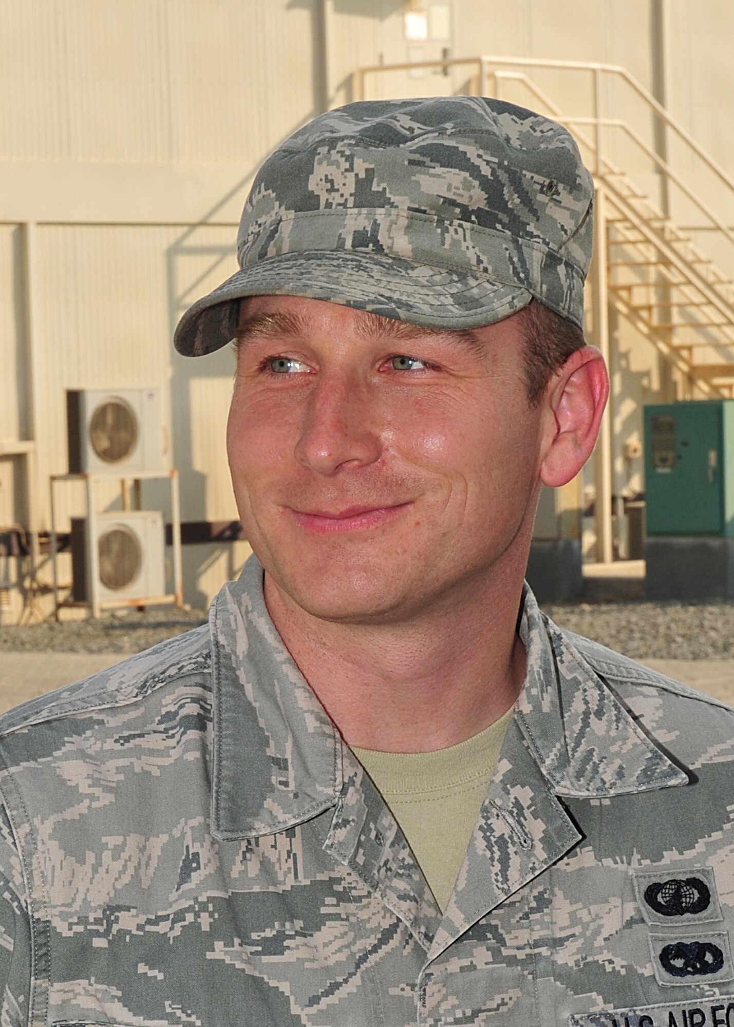 Staff Sgt. Justin Scherer, 380th Expeditionary Contracting Squadron, was selected as the Warrior of the Week at an undisclosed location in Southwest Asia, Nov. 20, 2013. He was selected for his accomplishments supporting the 380th Air Refueling Wing mission. He calls Apple Valley, Minn. home and is deployed from Langley Air Force Base, Va. (U.S. Air Force photo by Staff Sgt. Michael Means/Released)