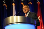 Secretary of Defense Leon Panetta addresses National Guard leaders at the National Guard's 2011 Joint Senior Leadership Conference at National Harbor, Md., on Nov. 8, 2011.