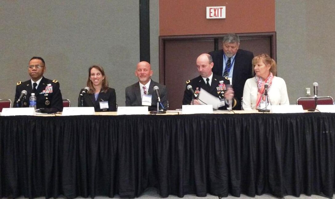 SPD Division Commander, Brig. Gen. C. David Turner, (left) and Karen Irving, (second from left), contracting officer with the Albuquerque District, participate in a panel discussion at the Society of American Military Engineers (SAME) 2013 Small Business Conference for Federal Engineering, Construction and Environmental Programs in Kansas City, MO, Nov. 19-21.