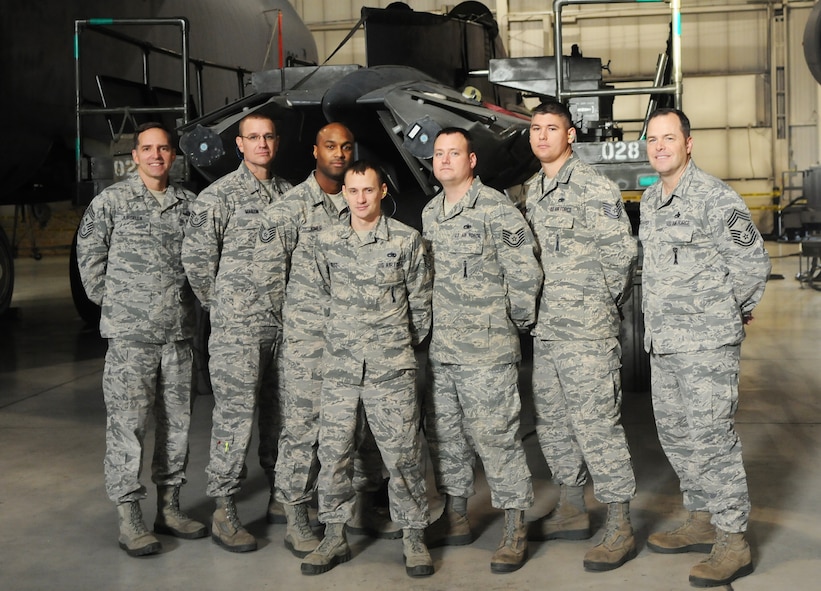The 5th Munitions Squadron weapons standardization section plans and conducts weapons load training to accomplish operational plans and objectives. They are responsible for initial and recurring load training for 14 highly motivated load crews.  The weapons standardization section performs over 4,000 evaluations per year validating the competency and proficiency of the 5th Bomb Wing’s certified nuclear and conventional force.  In addition, they are responsible for ensuring 146 personnel receive weapons task qualification, academic, practical, and recurring training as required.  The weapons standardization section ensures excellence is delivered safely, securely, and effectively all around the globe. (Photo courtesy of the Command Chief’s Office)