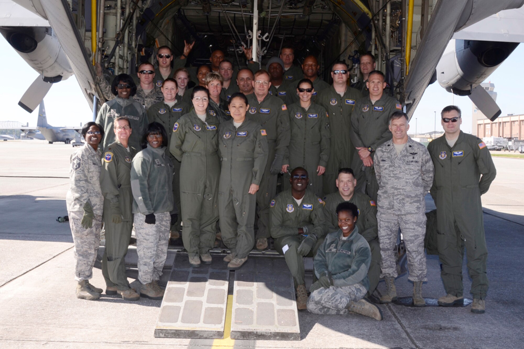 Members of the 94th Aeromedical Evacuation Squadron prepare for a cross country delivery flight to Key West, Fla. Oct. 25. The crew delivered personnel and performed patient evacuation and sustainment training. (U.S. Air Force photo/Don Peek)