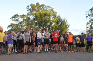 Members of Joint Task Force-Bravo participate in the “2013 MWR Turkey Trot 5K Fun Run & Walk” to kick off the Thanksgiving Day celebrations at Soto Cano Air Base, Honduras, Nov. 26, 2013. (Photo by Ana Fonseca)