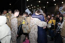 Approximately 250 Marines from Marine Light Attack Helicopter Squadron (HMLA) 167  returned to their hangar aboard Marine Corps Air Station New River, Nov. 21. The Marines from HMAL-167 were deployed to Afghanistan for a period of six months.